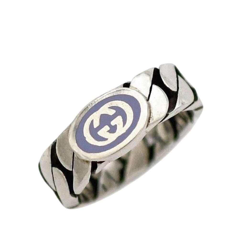Gucci Ring Silver Purple Interlocking - image 1